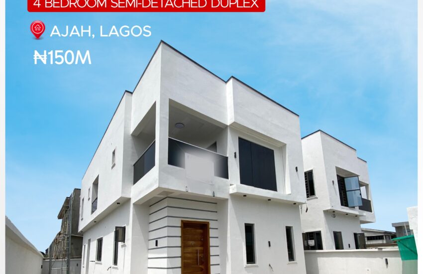 4 bedroom semi detached duplex in Ajah